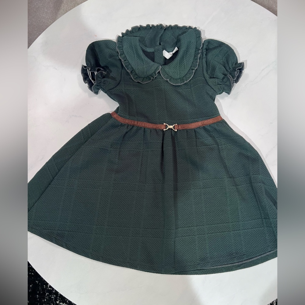 Janie and Jack Textured Green Dress